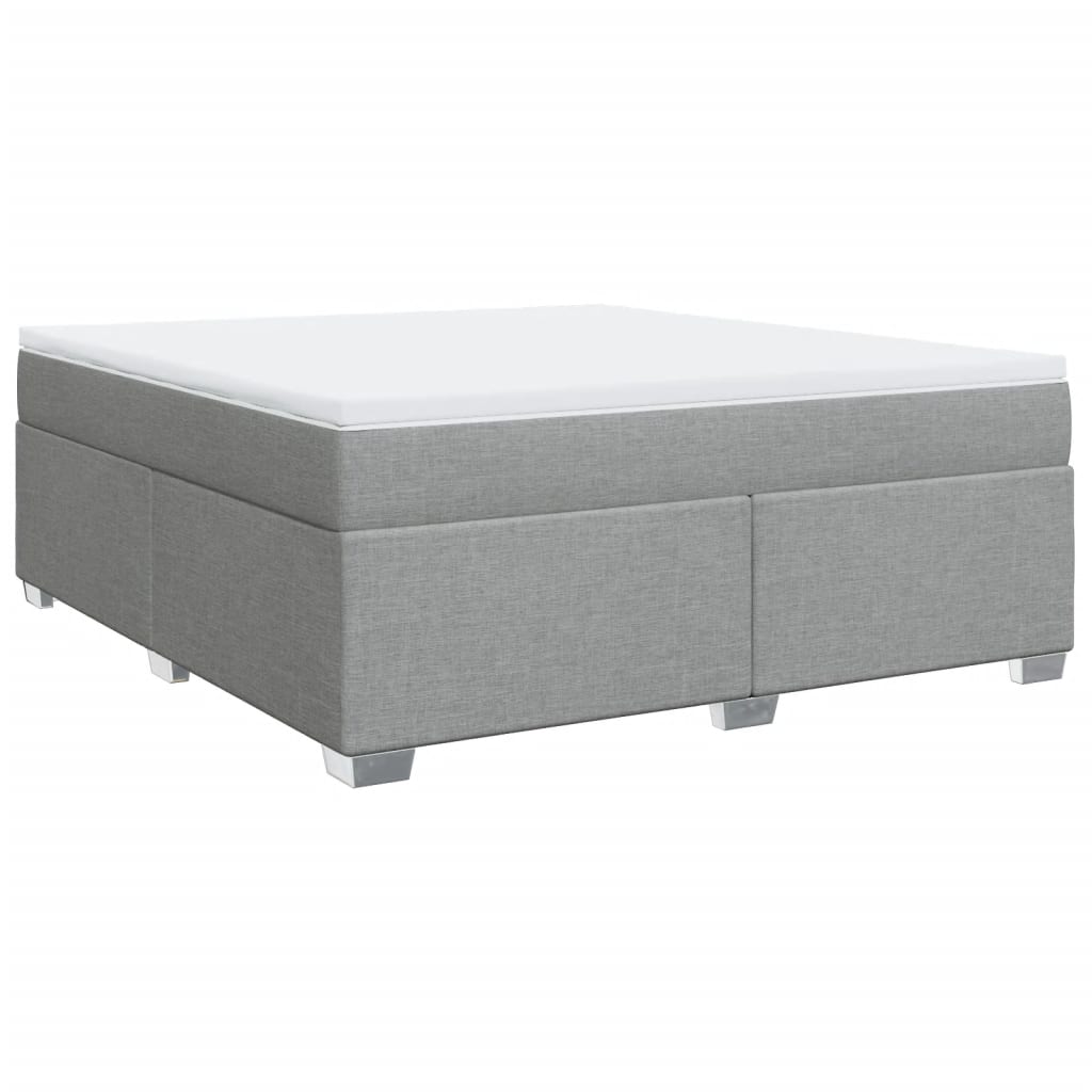 Boxspring met matras stof lichtgrijs 180x200 cm