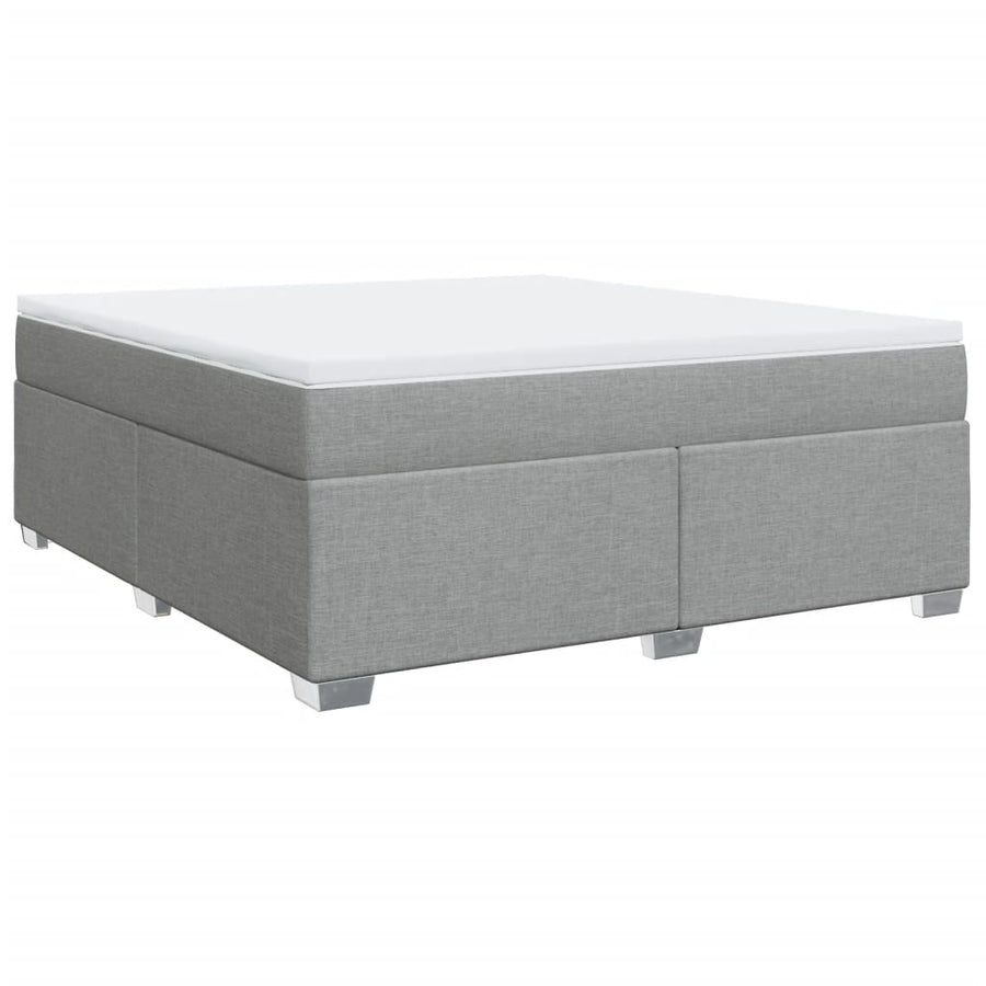 Boxspring met matras stof lichtgrijs 180x200 cm