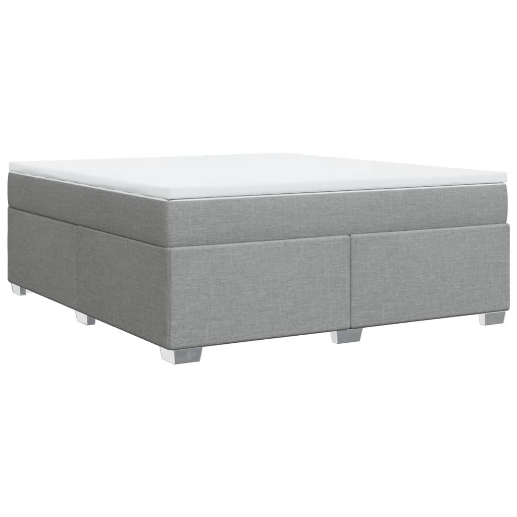 Boxspring met matras stof lichtgrijs 180x200 cm