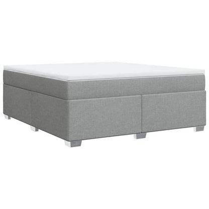 Boxspring met matras stof lichtgrijs 180x200 cm