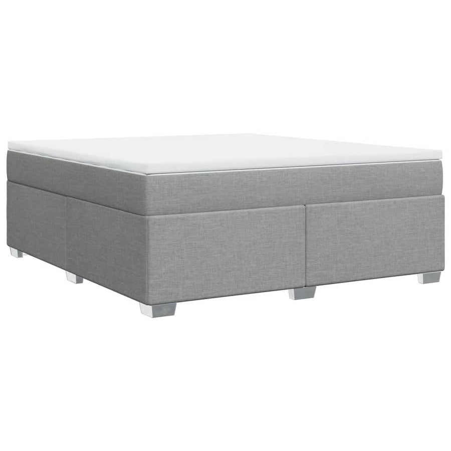 Boxspring met matras stof lichtgrijs 180x200 cm