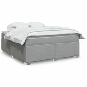 Box spring with mattress fabric light gray 180x200 cm