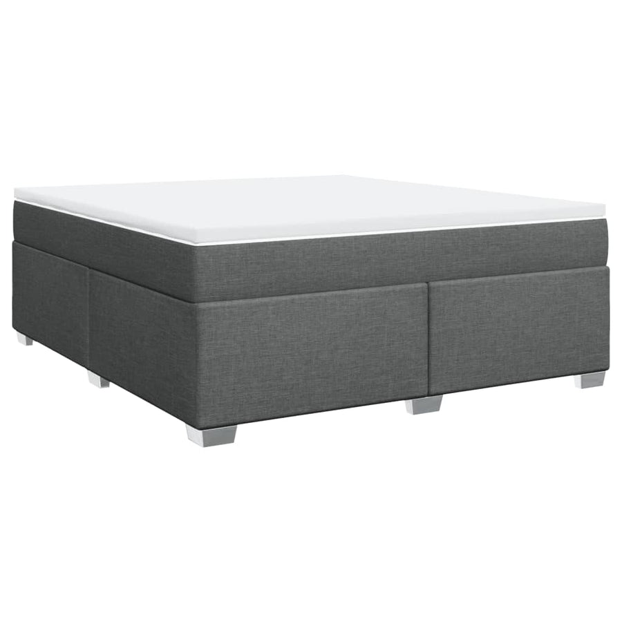 Boxspring met matras stof donkergrijs 180x200 cm