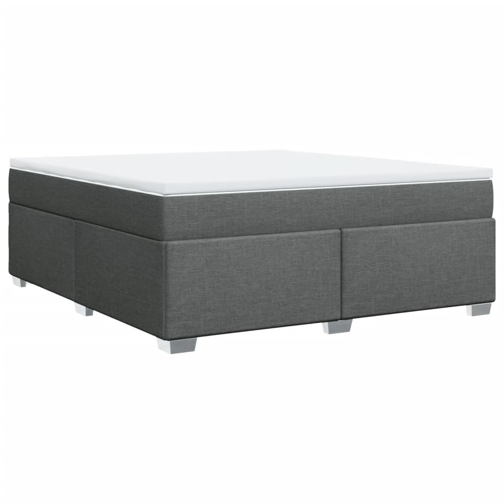 Boxspring met matras stof donkergrijs 180x200 cm