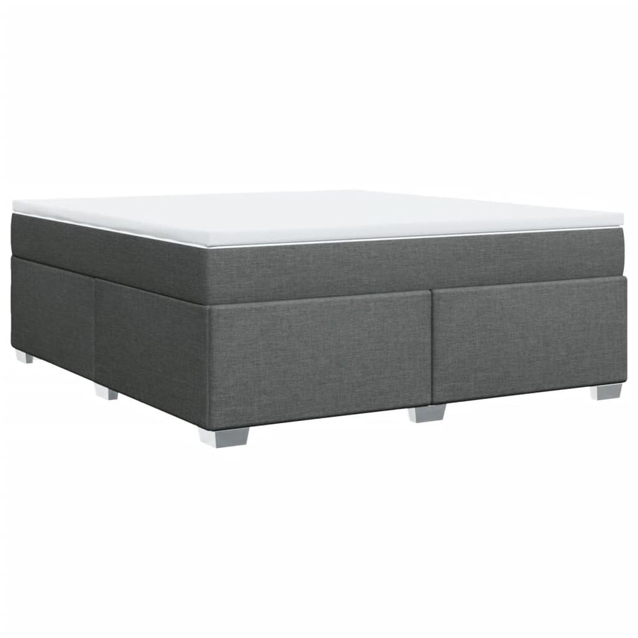 Boxspring met matras stof donkergrijs 180x200 cm