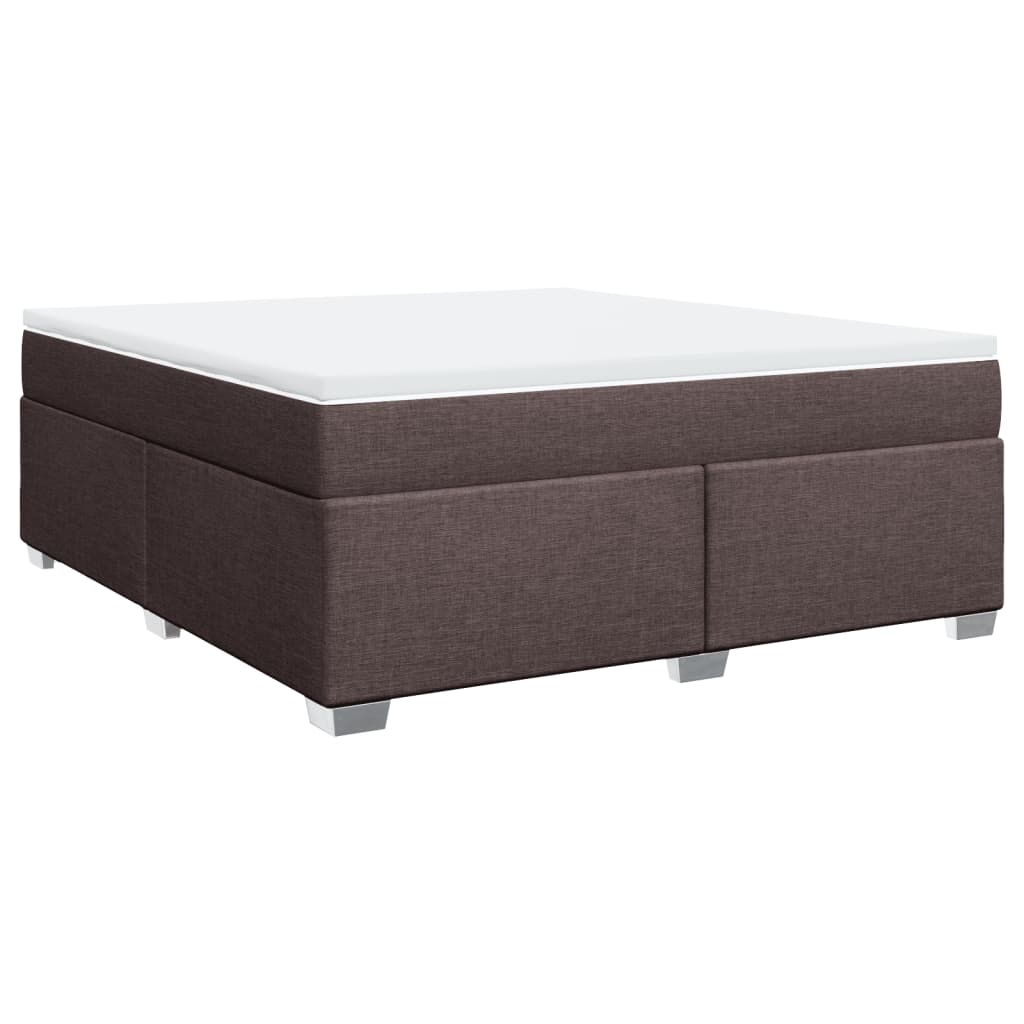 Boxspring met matras stof donkerbruin 180x200 cm