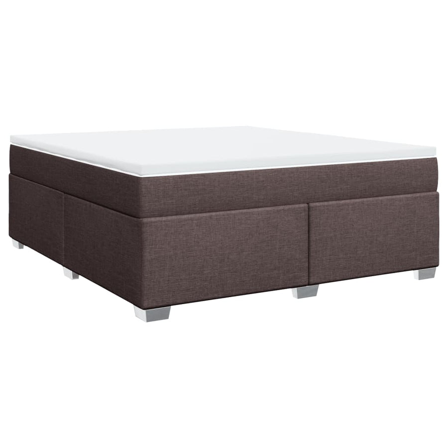 Boxspring met matras stof donkerbruin 180x200 cm
