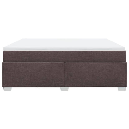 Boxspring met matras stof donkerbruin 180x200 cm