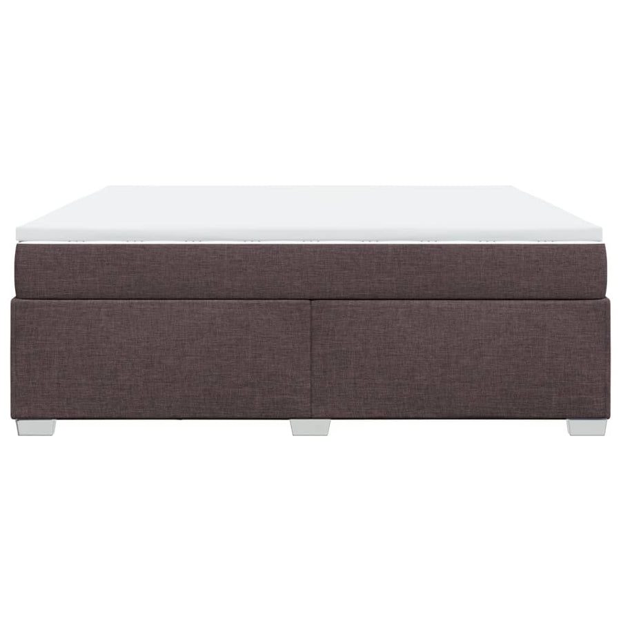 Boxspring met matras stof donkerbruin 180x200 cm