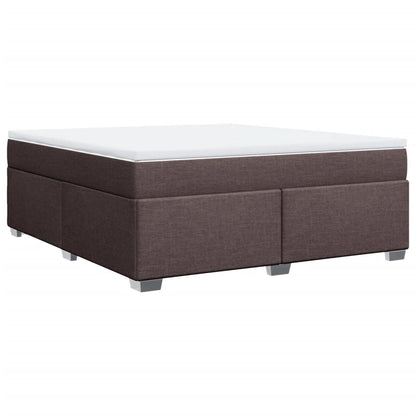 Boxspring met matras stof donkerbruin 180x200 cm