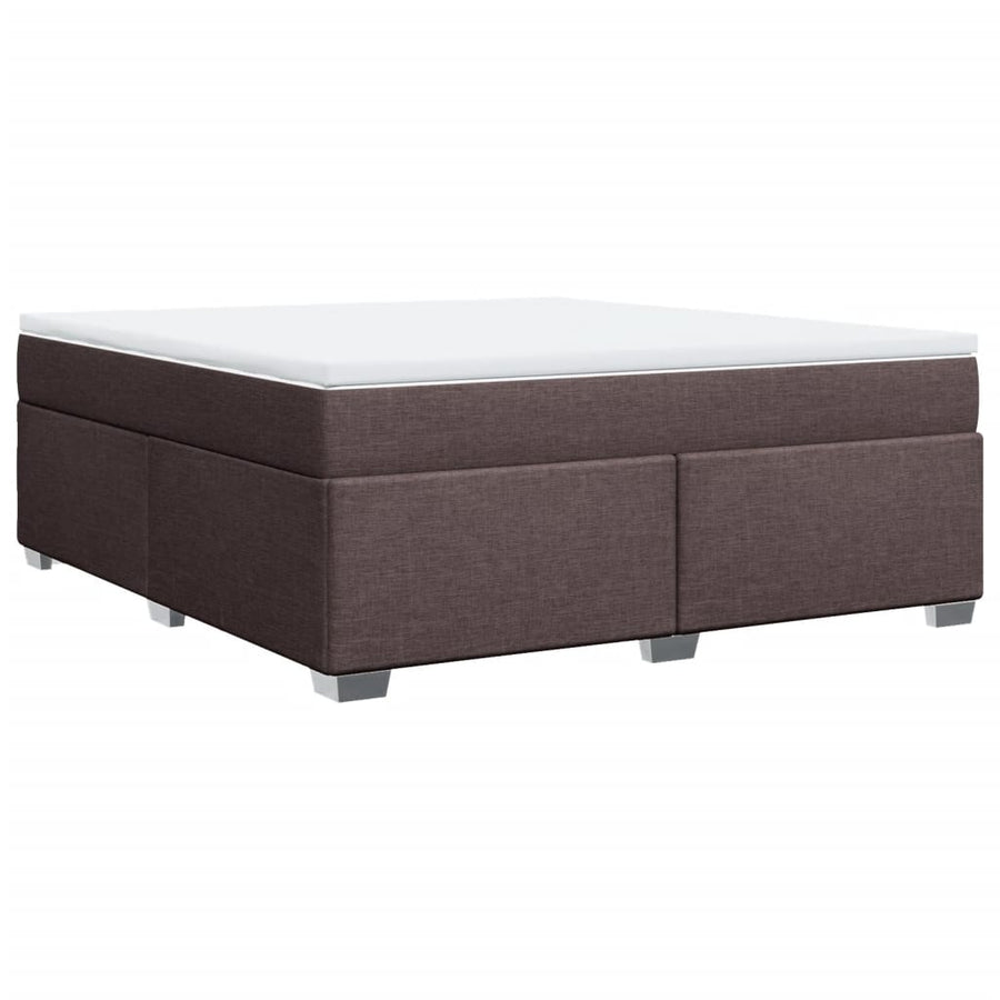 Boxspring met matras stof donkerbruin 180x200 cm