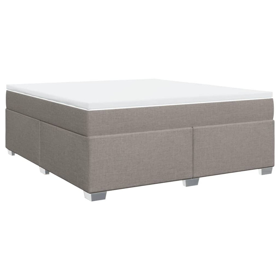 Boxspring met matras stof taupe 180x200 cm