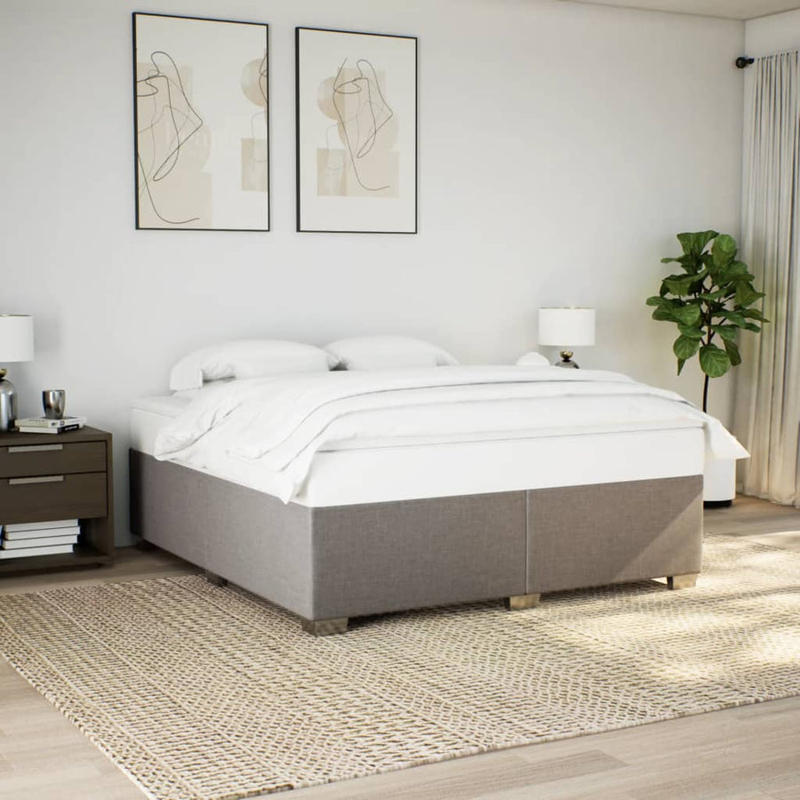 Boxspring met matras stof taupe 180x200 cm
