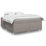 Box spring with fabric mattress taupe 180x200 cm
