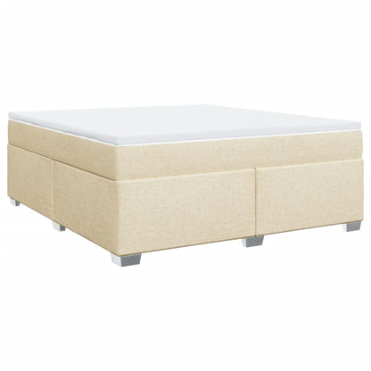 Boxspring met matras stof crèmekleurig 180x200 cm