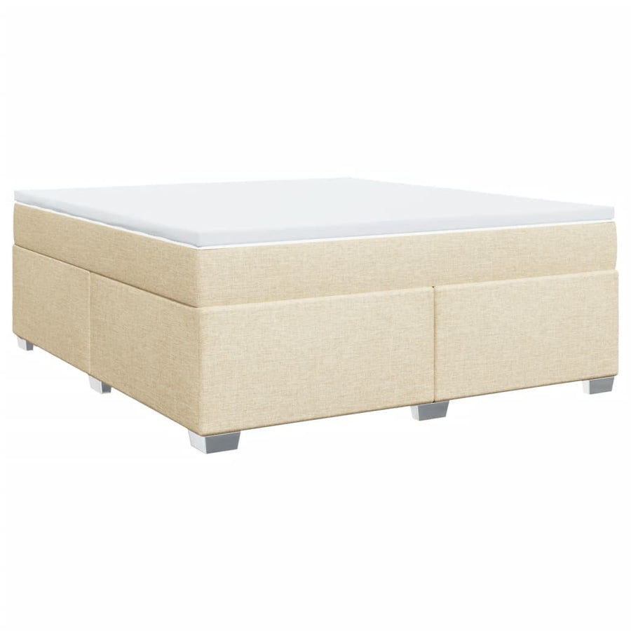 Boxspring met matras stof crèmekleurig 180x200 cm