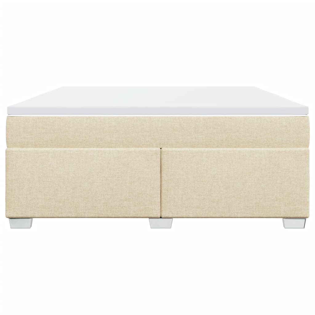 Boxspring met matras stof crèmekleurig 180x200 cm