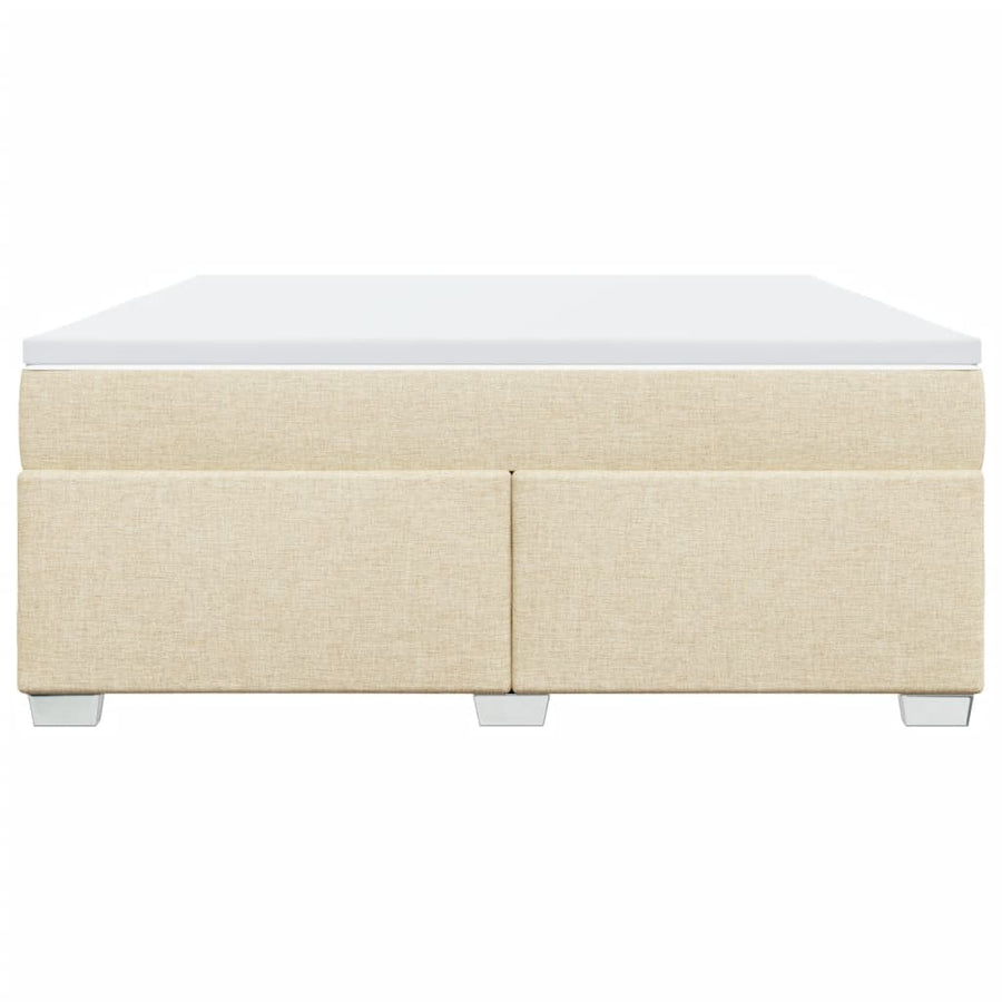 Boxspring met matras stof crèmekleurig 180x200 cm
