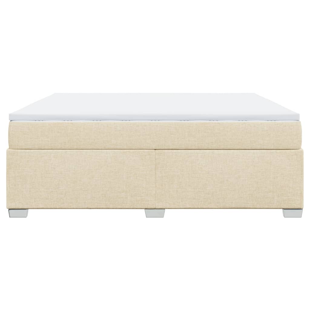 Boxspring met matras stof crèmekleurig 180x200 cm