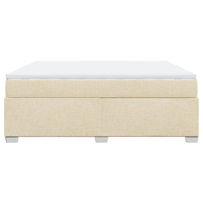 Boxspring met matras stof crèmekleurig 180x200 cm
