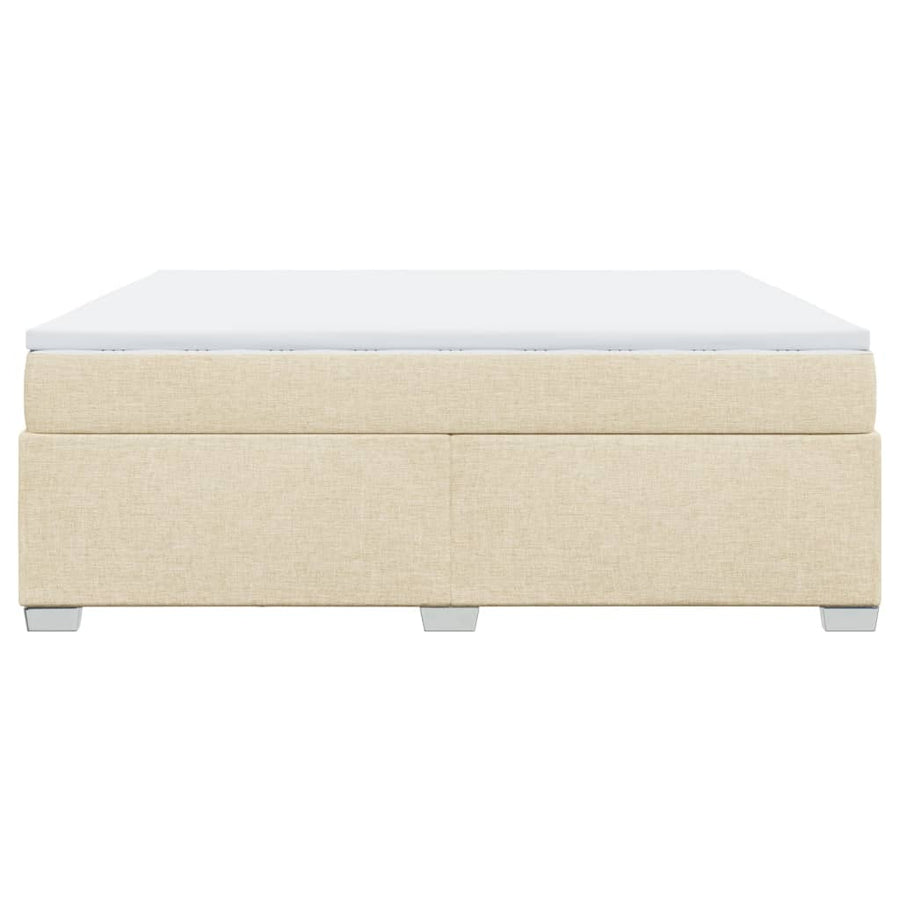 Boxspring met matras stof crèmekleurig 180x200 cm