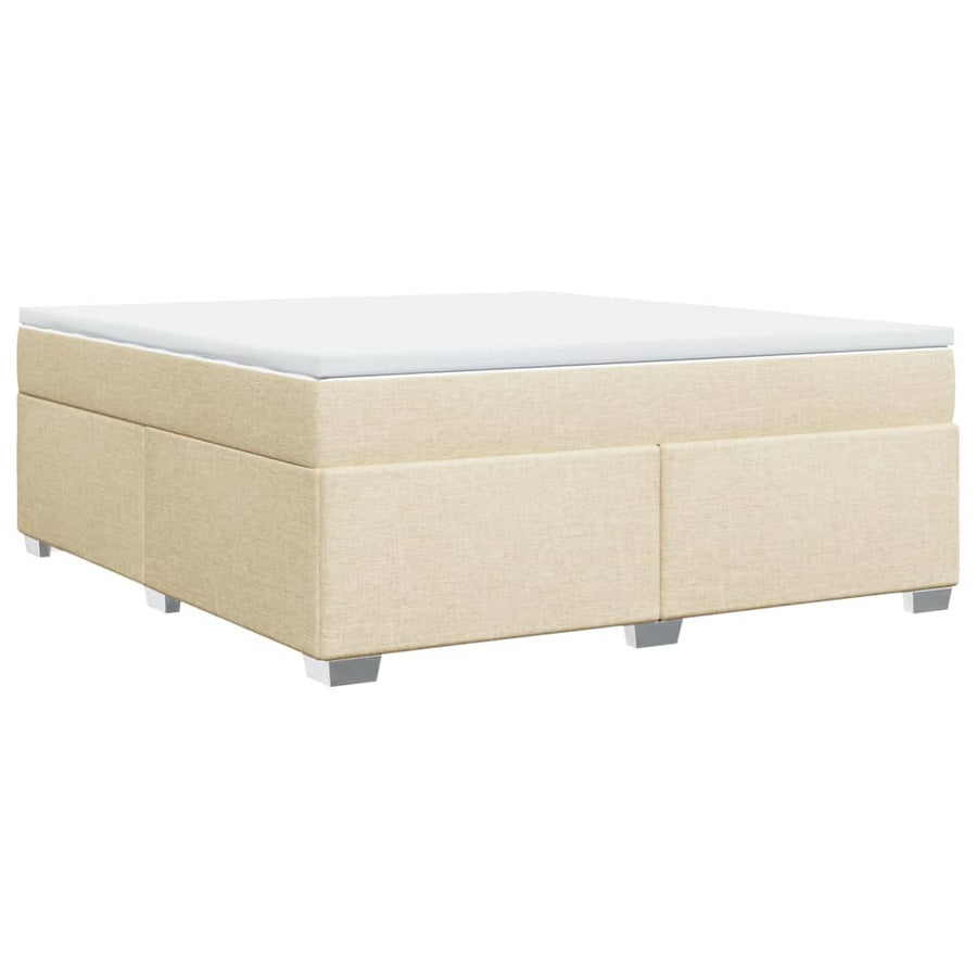 Boxspring met matras stof crèmekleurig 180x200 cm