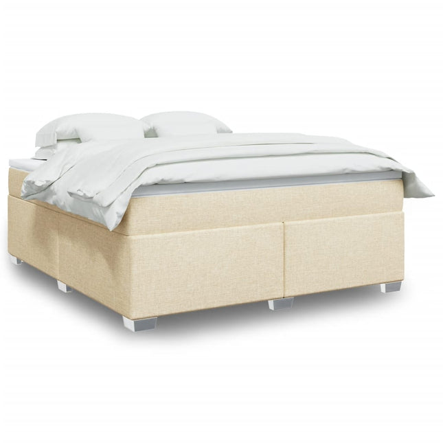 Boxspring met matras stof crèmekleurig 180x200 cm