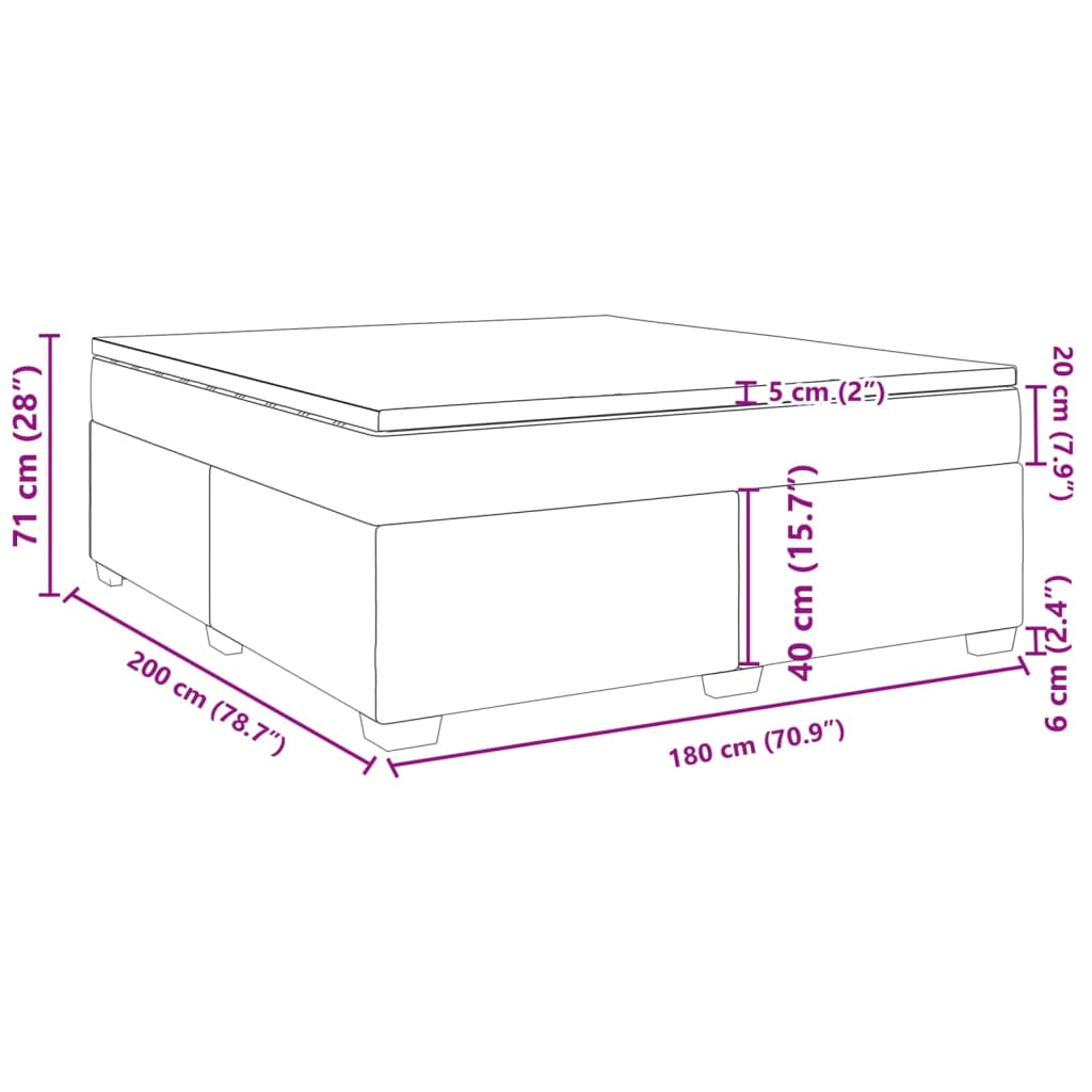 Boxspring met matras stof blauw 180x200 cm