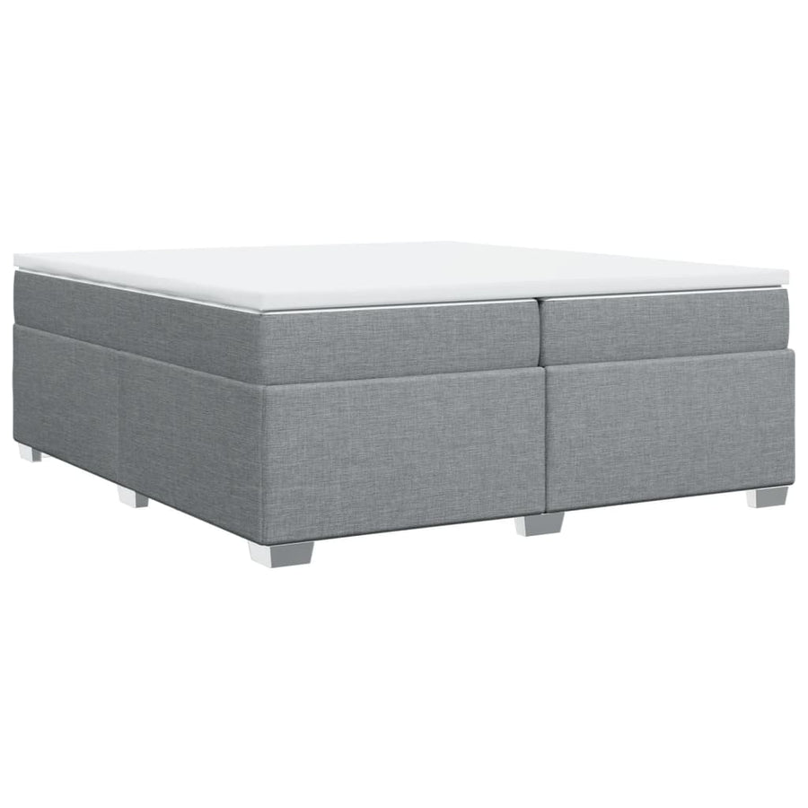 Boxspring met matras stof lichtgrijs 200x200 cm