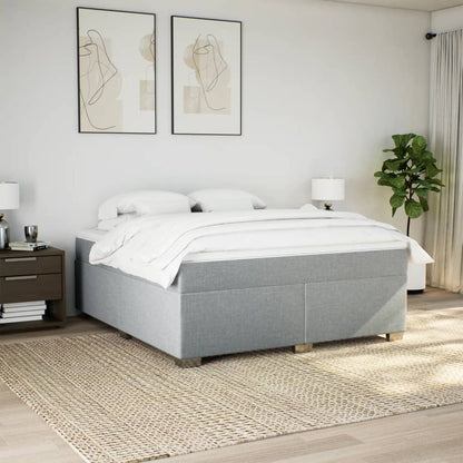 Boxspring met matras stof lichtgrijs 200x200 cm