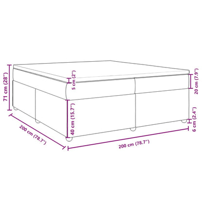 Boxspring met matras stof lichtgrijs 200x200 cm