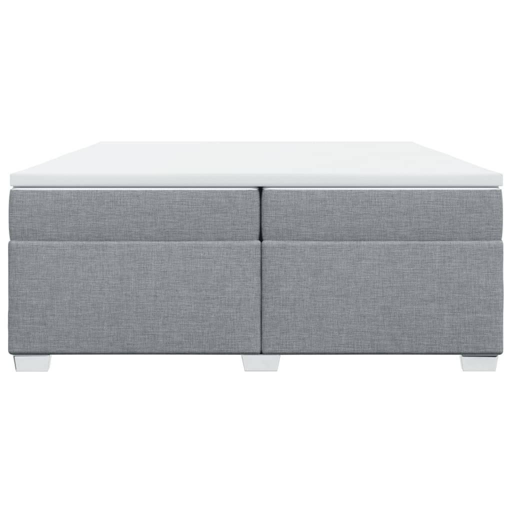 Boxspring met matras stof lichtgrijs 200x200 cm