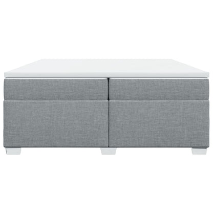 Boxspring met matras stof lichtgrijs 200x200 cm