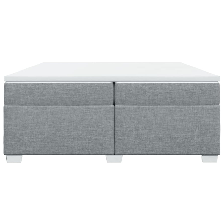 Boxspring met matras stof lichtgrijs 200x200 cm