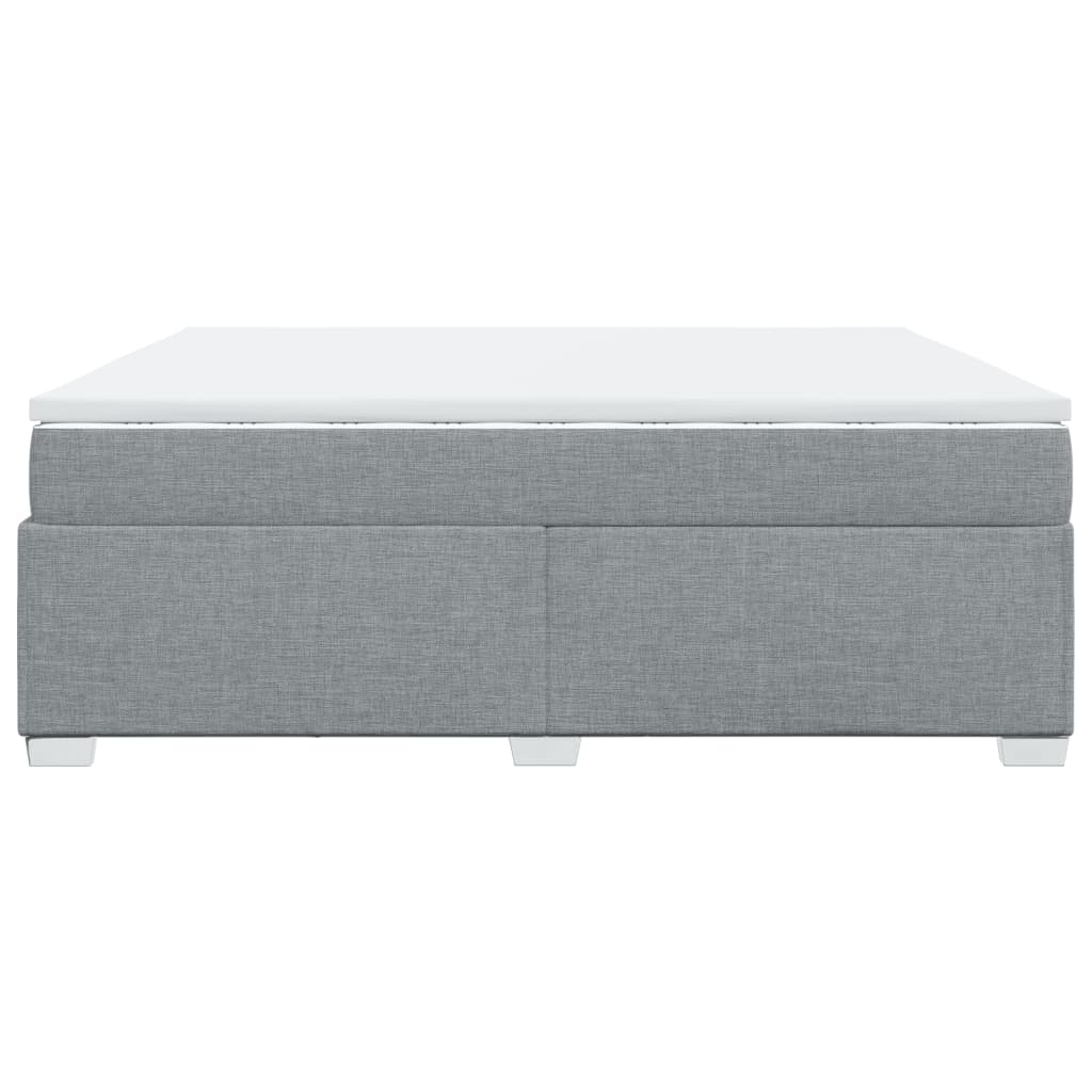 Boxspring met matras stof lichtgrijs 200x200 cm