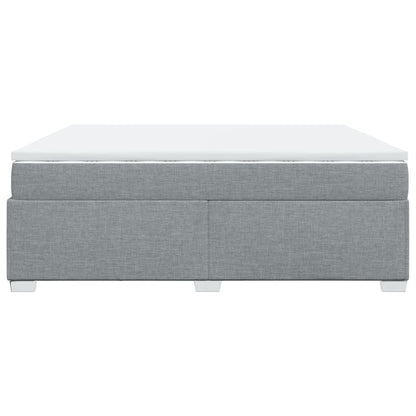 Boxspring met matras stof lichtgrijs 200x200 cm