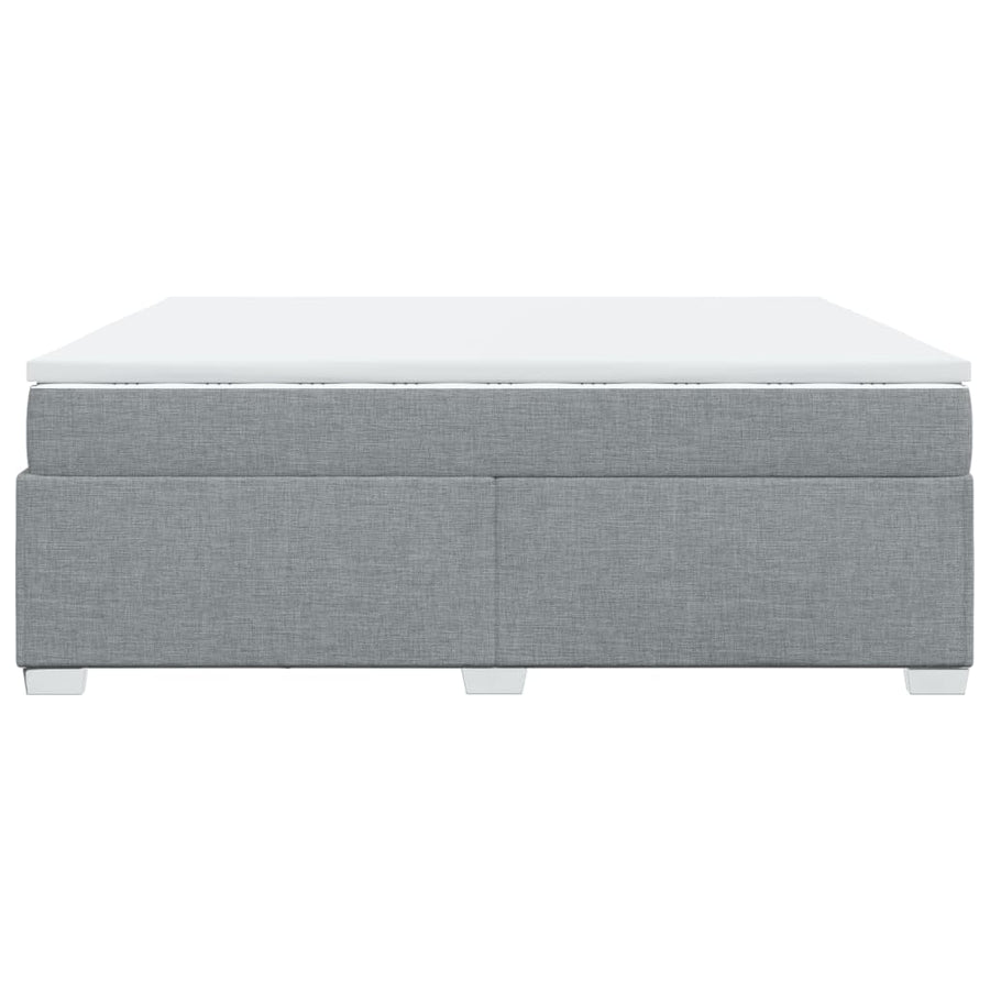 Boxspring met matras stof lichtgrijs 200x200 cm