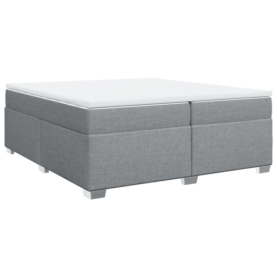 Boxspring met matras stof lichtgrijs 200x200 cm