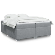 Boxspring met matras 200x200 cm lichtgrijs