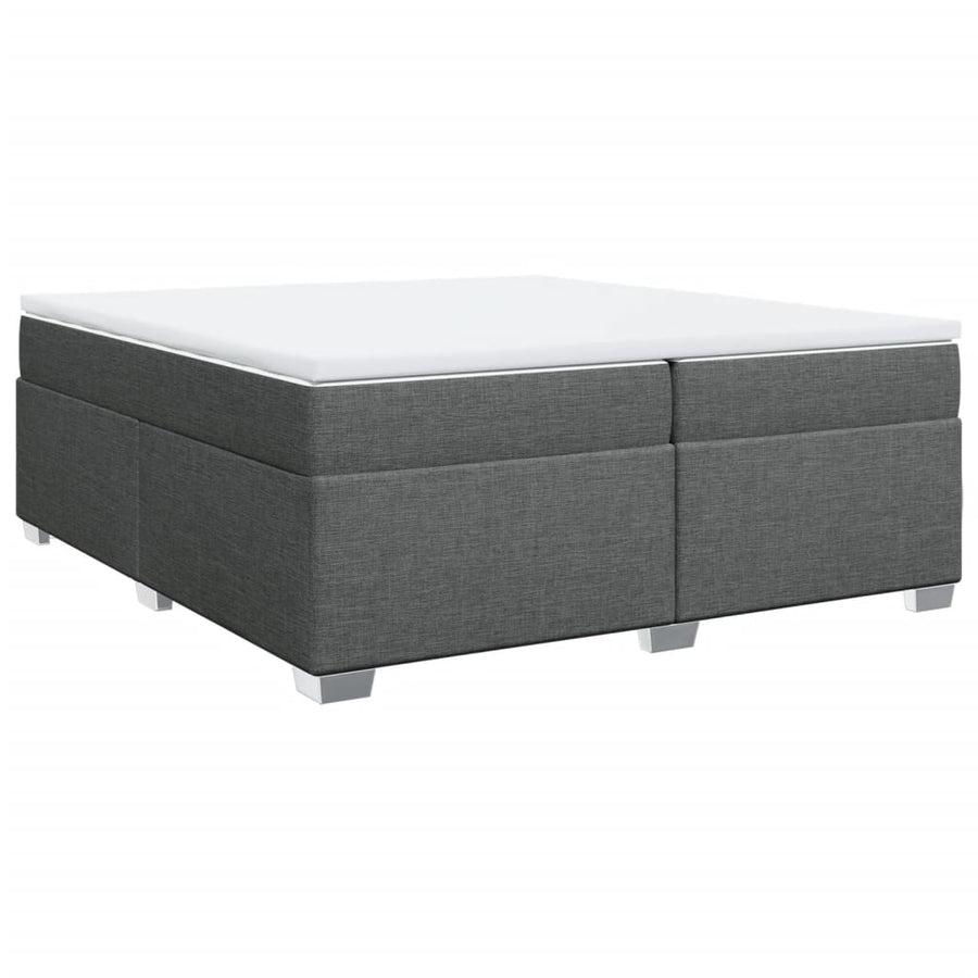 Boxspring met matras stof donkergrijs 200x200 cm
