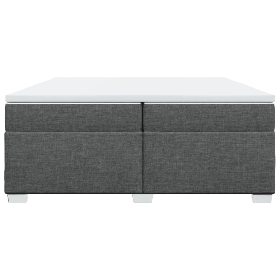 Boxspring met matras stof donkergrijs 200x200 cm