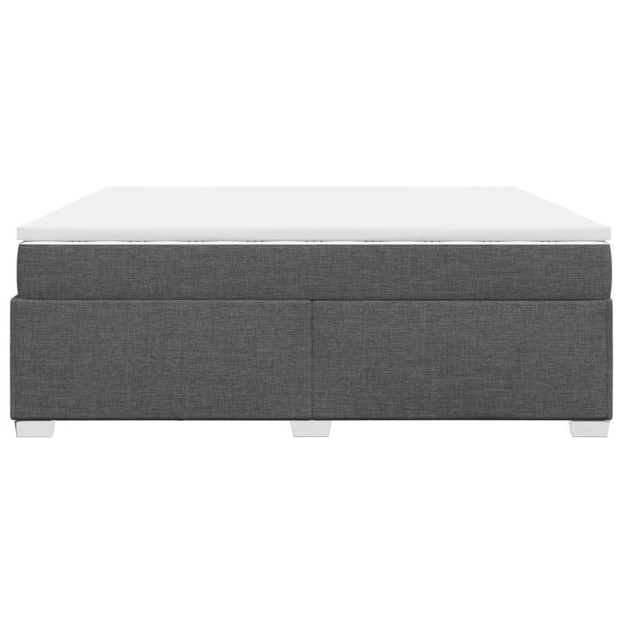 Boxspring met matras stof donkergrijs 200x200 cm