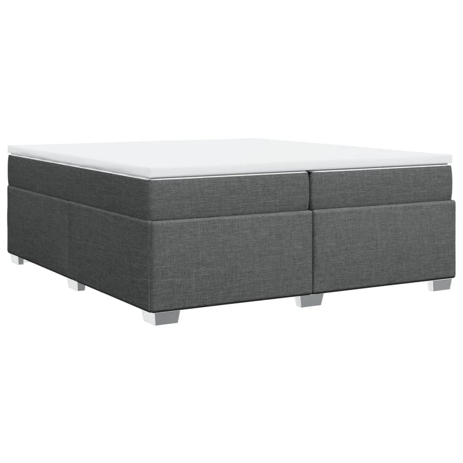Boxspring met matras stof donkergrijs 200x200 cm