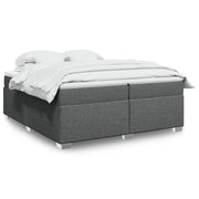 Boxspring met matras 200x200 cm donkergrijs