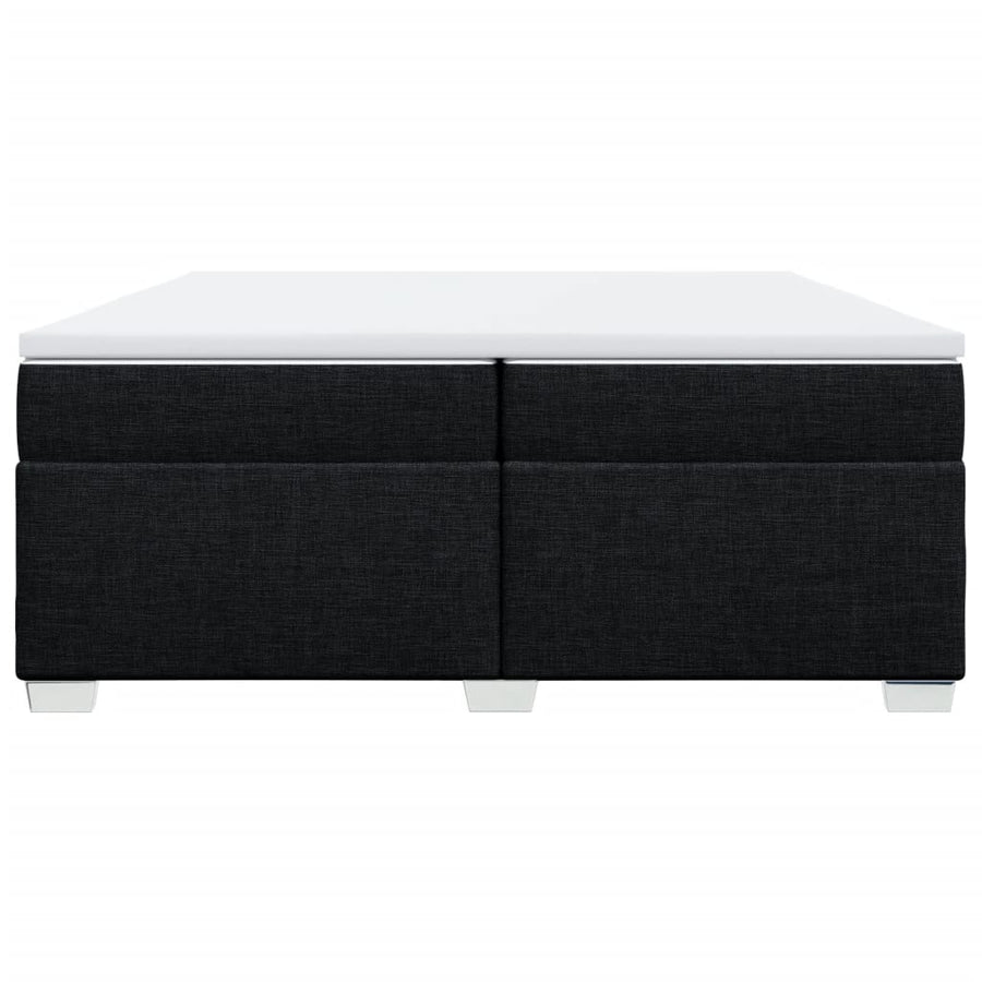Boxspring met matras stof zwart 200x200 cm