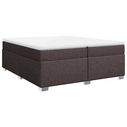 Boxspring met matras stof donkerbruin 200x200 cm