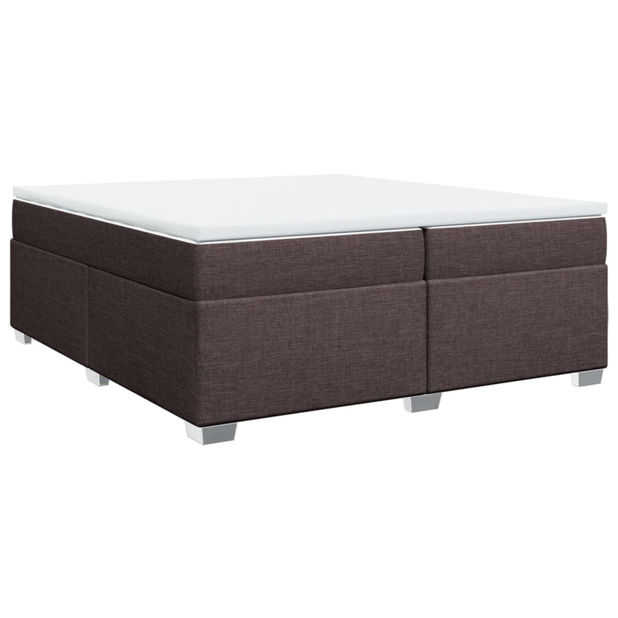 Boxspring met matras stof donkerbruin 200x200 cm
