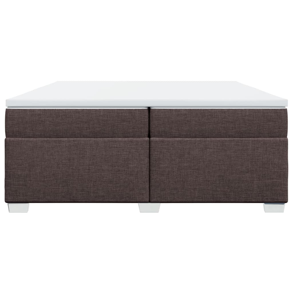 Boxspring met matras stof donkerbruin 200x200 cm