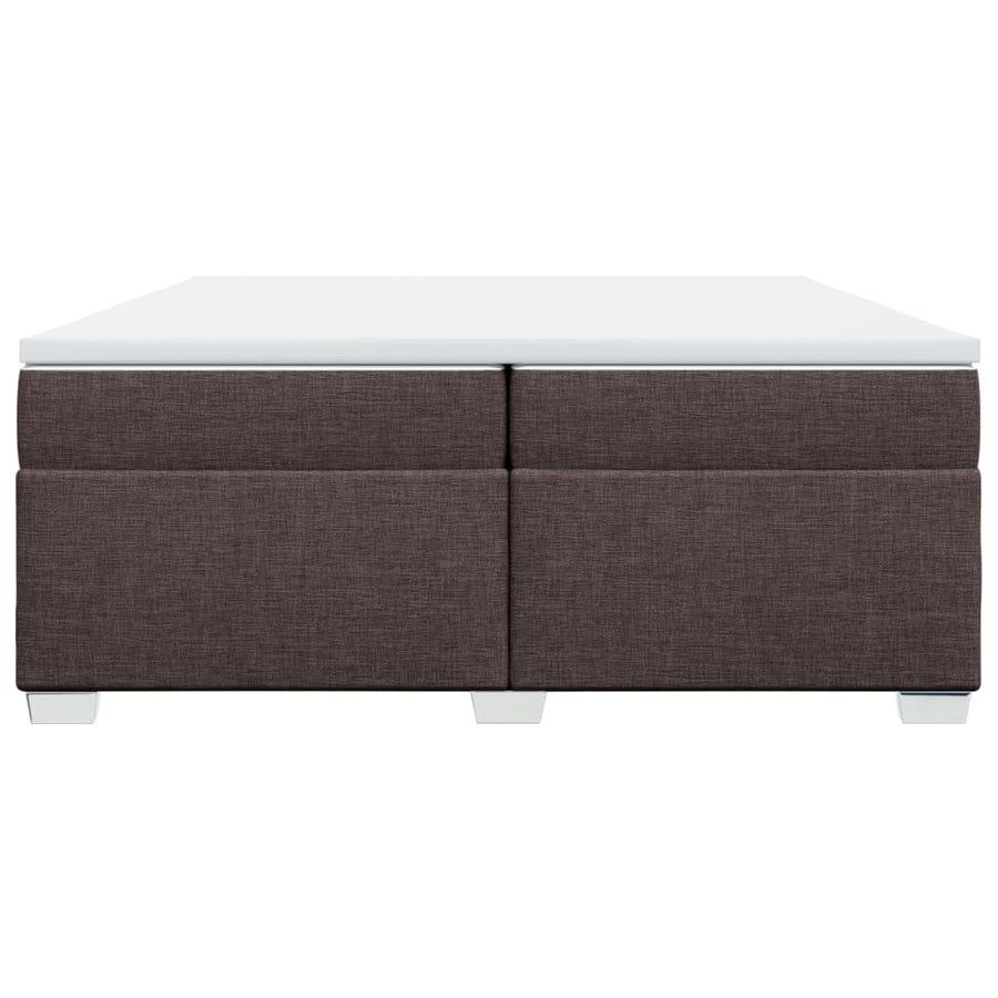 Boxspring met matras stof donkerbruin 200x200 cm