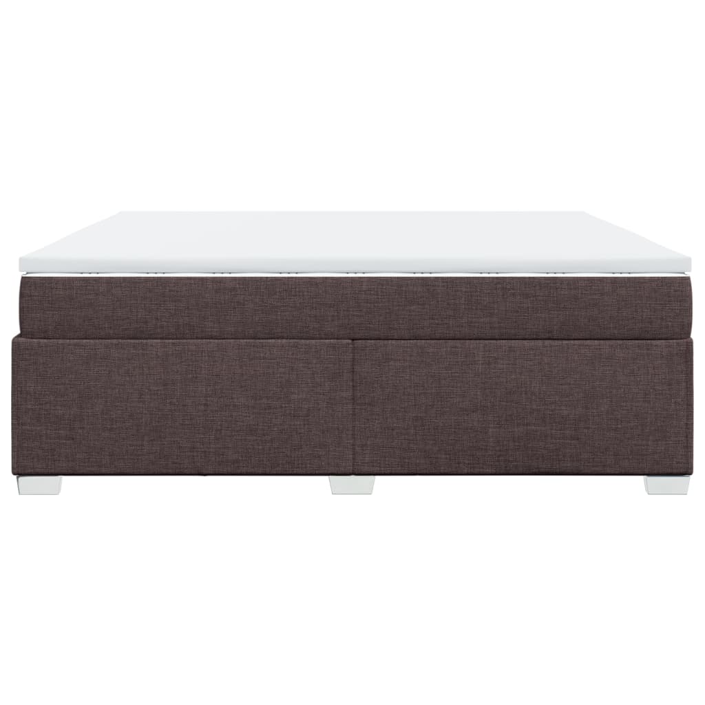 Boxspring met matras stof donkerbruin 200x200 cm
